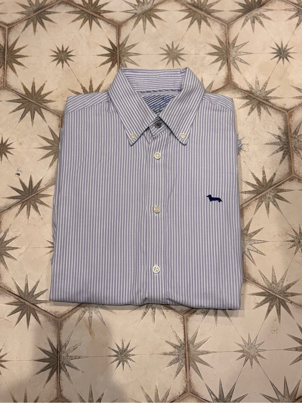 Harmont & Blaine Light Blue and White Striped Button-Down Shirt